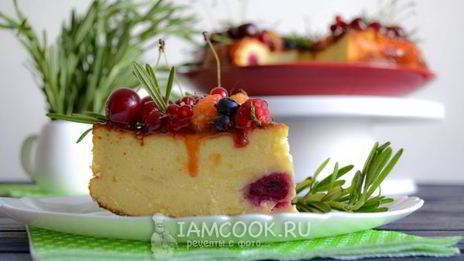 творожная запеканка с вишней