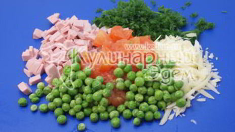 яичная запеканка с овощами и ветчиной