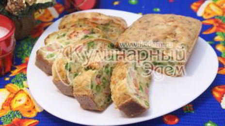 яичная запеканка с овощами и ветчиной