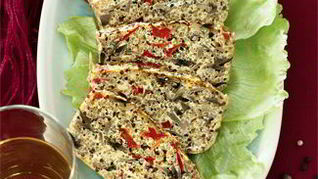 Запеканка из киноа с грибами и перцем