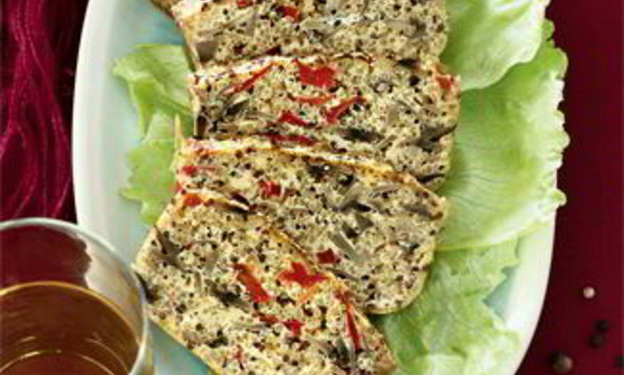 Рецепт запеканки из киноа с грибами и перцем