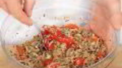 запеканка из киноа с грибами и перцем