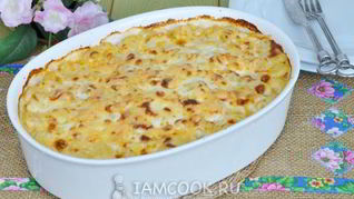 Запеканка из макарон с курицей