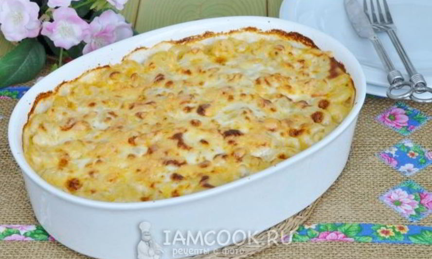 Рецепт запеканки из макарон с курицей