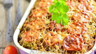 Запеканка из тертого картофеля с фаршем в духовке