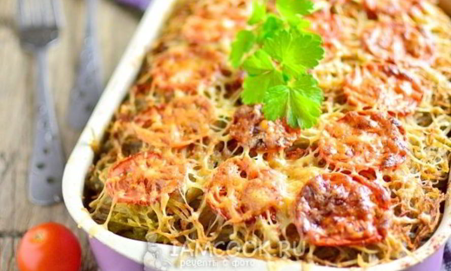 Рецепт запеканки из тертого картофеля с фаршем в духовке