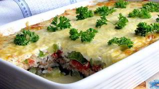 Запеканка из цукини с рубленным мясом