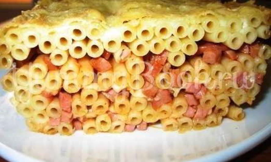 Рецепт запеканки макаронной с колбасой
