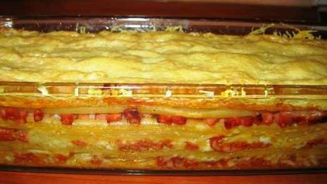 запеканка макаронная с колбасой