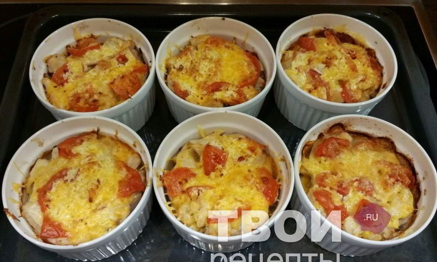 Рецепт запеканки с курицей в формочках