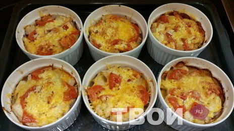 запеканка с курицей в формочках