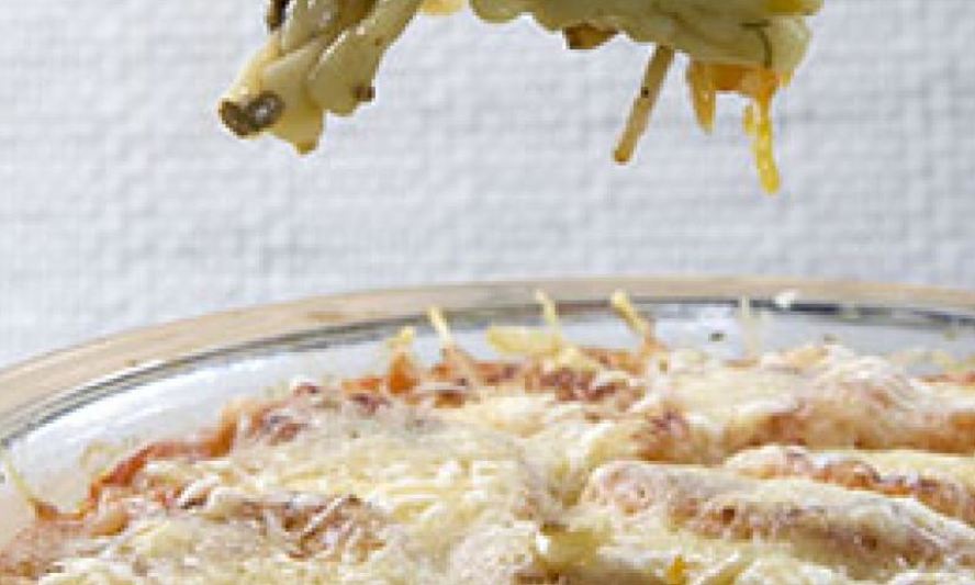 Рецепт запеканки с макаронами, фаршем и грибами