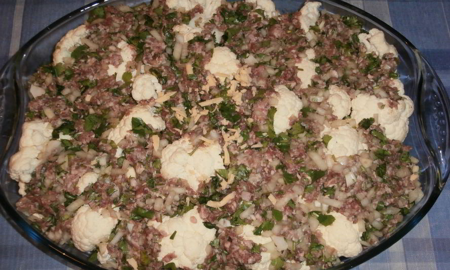 Рецепт запеканки с цветной капустой и фаршем