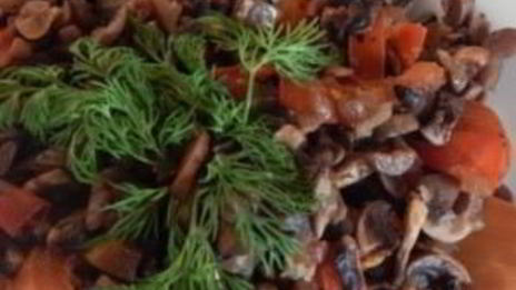 грибная икра с помидорами на зиму