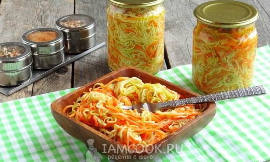 Рецепт кабачков с морковью по-корейски на зиму