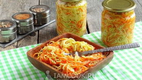 кабачки с морковью по-корейски на зиму
