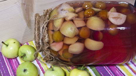 компот из алычи и яблок на зиму