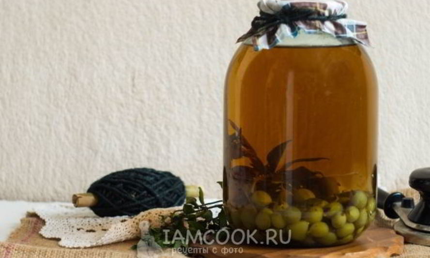 Рецепт компота из крыжовника с мятой