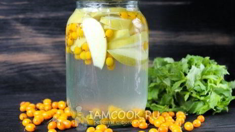 компот из облепихи и яблок на зиму