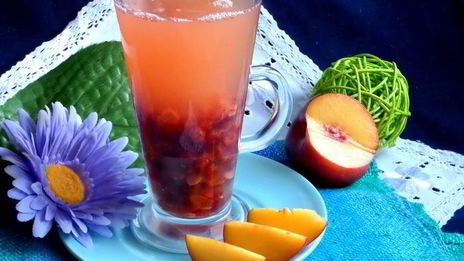 компот из ревеня, яблока и калины