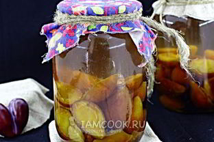 Компот из слив на зиму с корицей