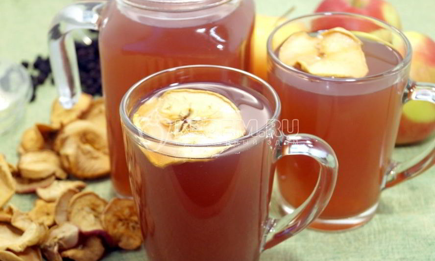 Рецепт компота из сушеных яблок с ягодами