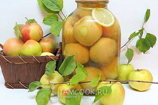 Компот из целых яблок на зиму