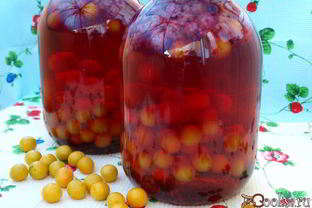 Компот с алычой и малиной