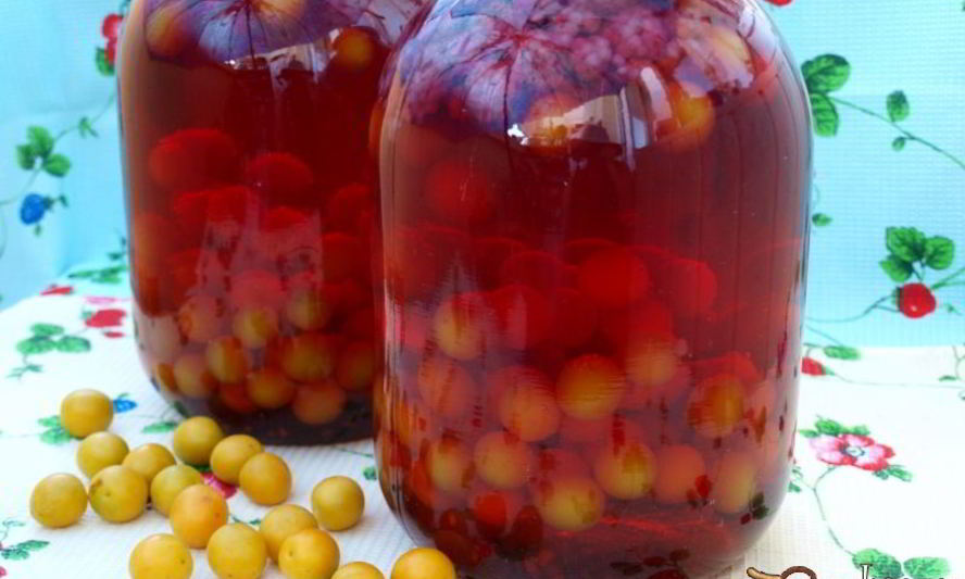 Рецепт компота с алычой и малиной