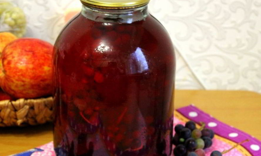 Рецепт виноградного компота на зиму