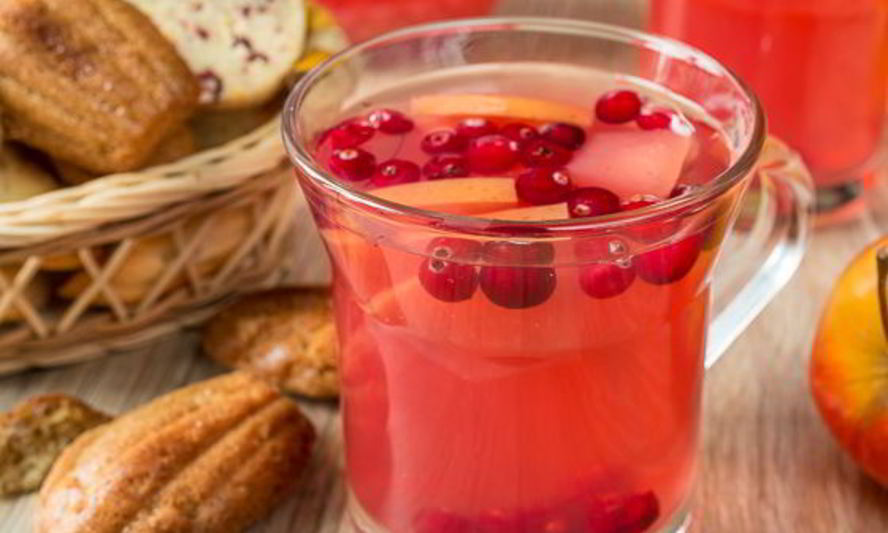 Рецепт яблочно-клюквенного компот с имбирем