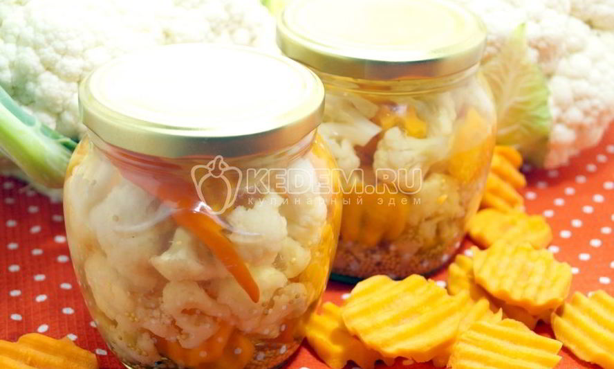 Рецепт маринованной цветной капусты с морковью