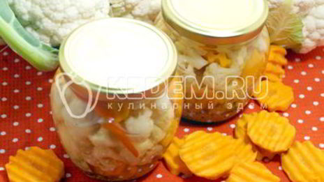 маринованная цветная капуста с морковью