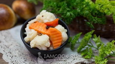 маринованная цветная капуста с овощами