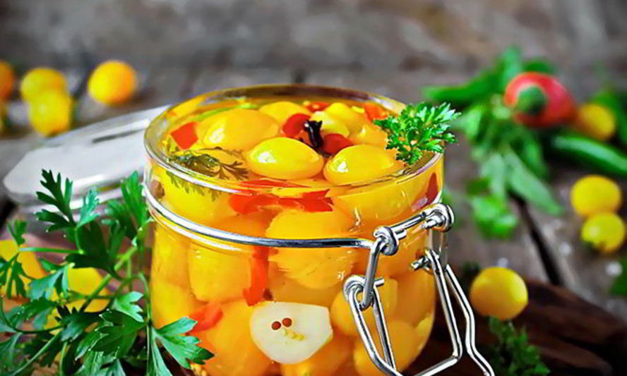 Рецепт маринованных желтых черри