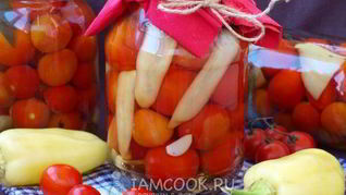 Помидоры черри маринованные с болгарским перцем
