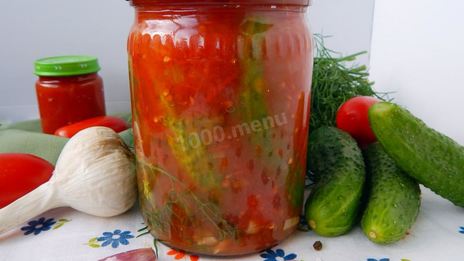 огурцы на зиму в томатной пасте