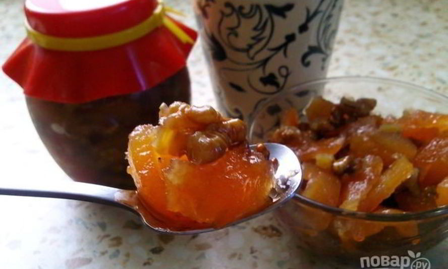 Рецепт варенья из айвы и грецких орехов