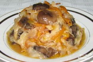 Вкусная капуста с грибами на зиму
