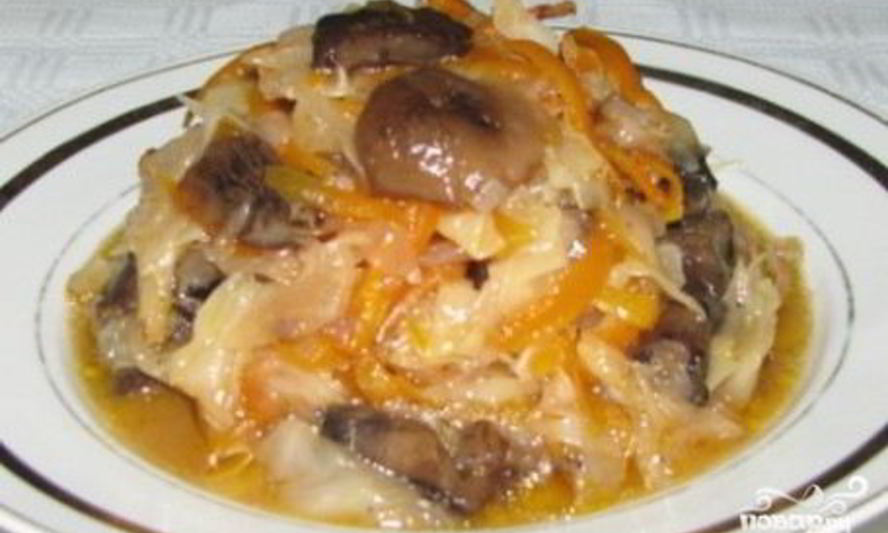 Рецепт вкусной капусты с грибами на зиму