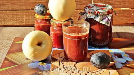 яблочно-сливовый сок на зиму