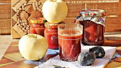 яблочно-сливовый сок на зиму