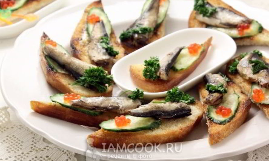 Рецепт бутербродов со шпротами