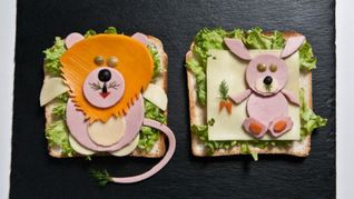 Детские бутерброды Львенок и Зайчонок