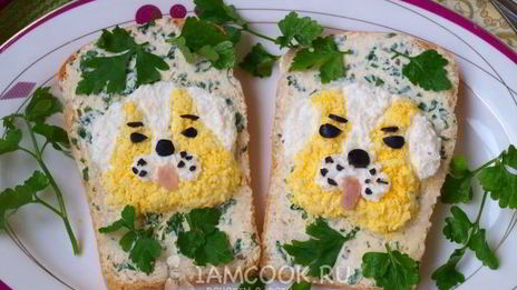 новогодние бутерброды собачки