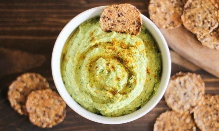 Рецепт чесночно-овощного хумус со свежей зеленью