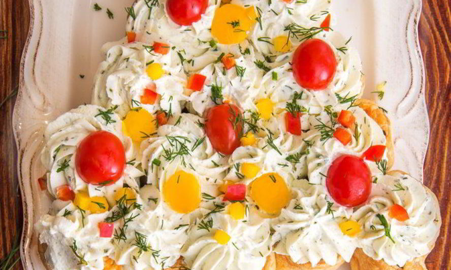 Рецепт елочки закуска из слоеного теста со сливочным сыром