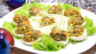 Яйца фаршированные грибами