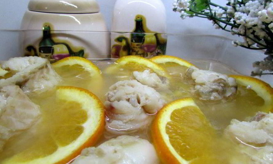 Рецепт филе камбалы в апельсиновом желе