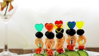 Канапе с креветками